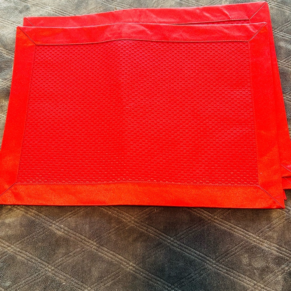 Bold Red Textured Placemats